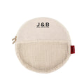 Round Shape Big Size Calico Canvas Cosmetic Case Organizer Front Mesh Pocket Brush Makeup Pen Storage Layer Cosmetic Bag Holder