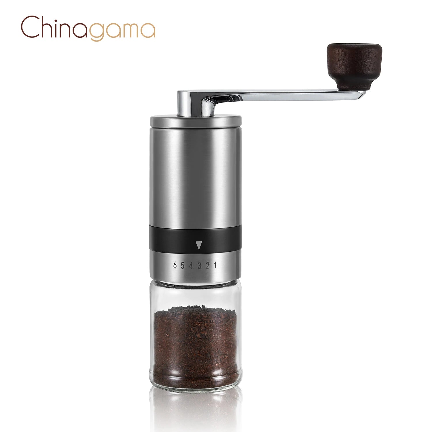 Portable Hand Burr Germany French Espresso Manual Coffee Bean Grinder Mill with Ceramic Grinder Brushed Stainless Steel