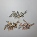 SLBRIDAL Handmade Rhinestones Crystal Freshwater Pearls Flower Bridal Hair Comb Wedding Headdress Hair Accessories Women Jewelry