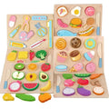 Wholesale Children's Puzzle Toys Pretend Fruits Vegetable Cutting Games Wooden Educational Toys for Kids