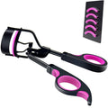 Portable Eyelash Curler Eyelashes Tweezer Cosmetic Makeup Eyelash Curling Tools Lash Curler Handle With 6 Silicone Refill Pads