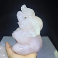 Wholesale Pink Calcite Elephant Carving Animal Crafts Ornaments Healing Stones for Gift