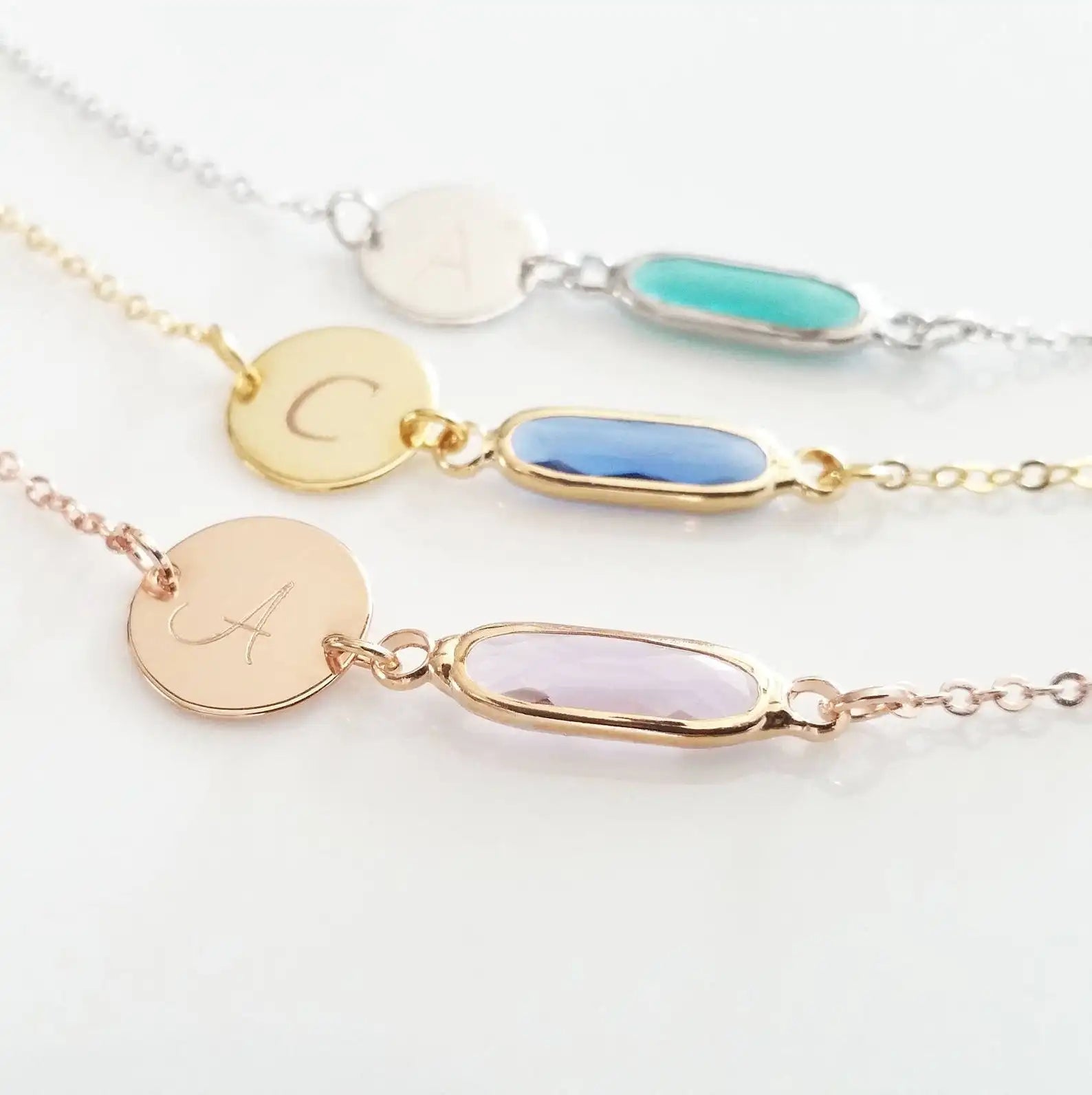 Inspire Jewelry Factory Wholesale Jewelry Personalized Birthstone Initial Disc Sister Bracelets Friendship Bracelet