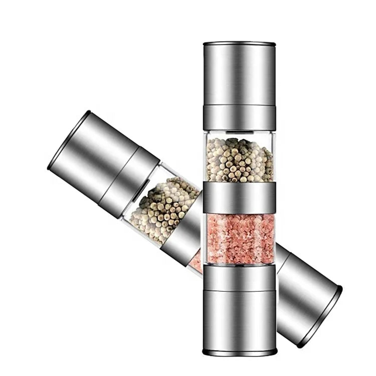 Portable Kitchen Dining Hall Dual Pepper Mill Set 2in1pepper Mill Salt & Pepper Grinding Mill