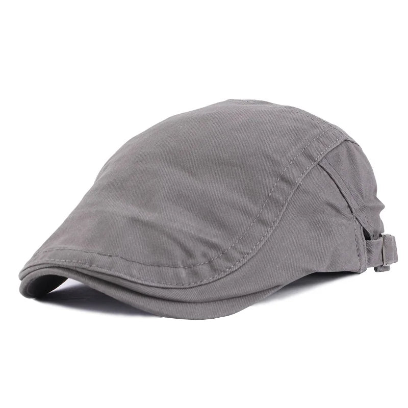 Wholesale Custom Logo Newsboy Hats Flat Cap Cotton Adjustable Breathable Irish Cabbie Ivy Driving Hunting Hat for Men