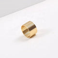 Luxury Lady Stainless Steel Simple Layers 18K Gold Plating 10mm Ring