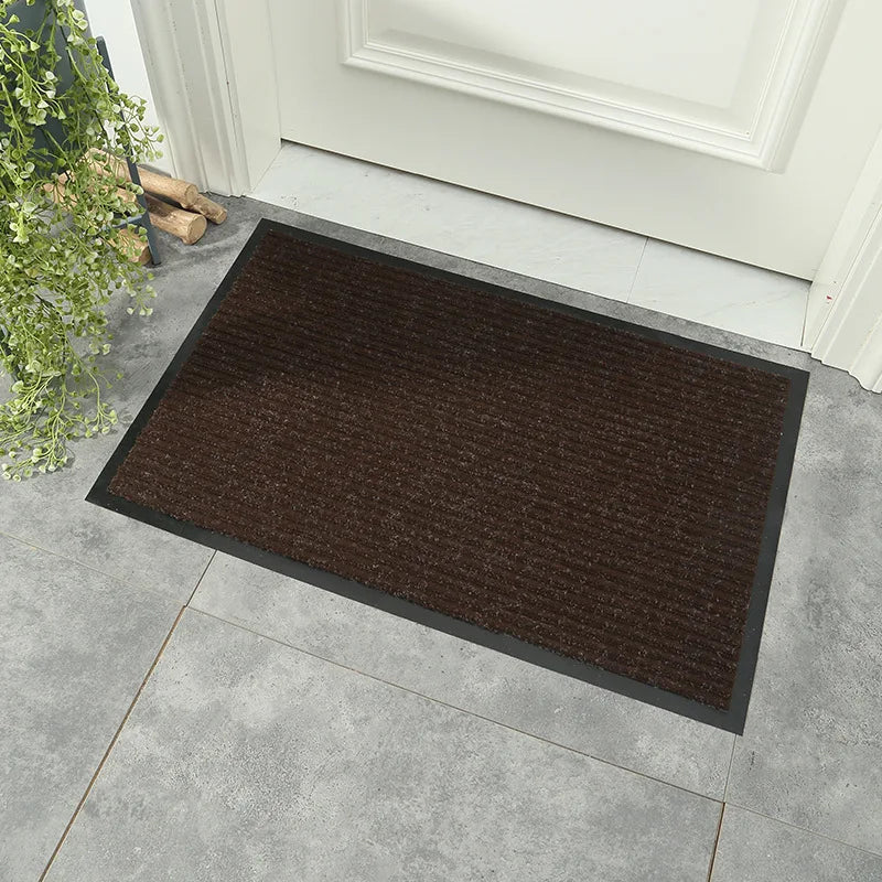 2-Pack Luxury Striped Handmade Door Mat Non-Slip Dirt-Resistant Easy Clean Washable Tufted Front Porch Entryway