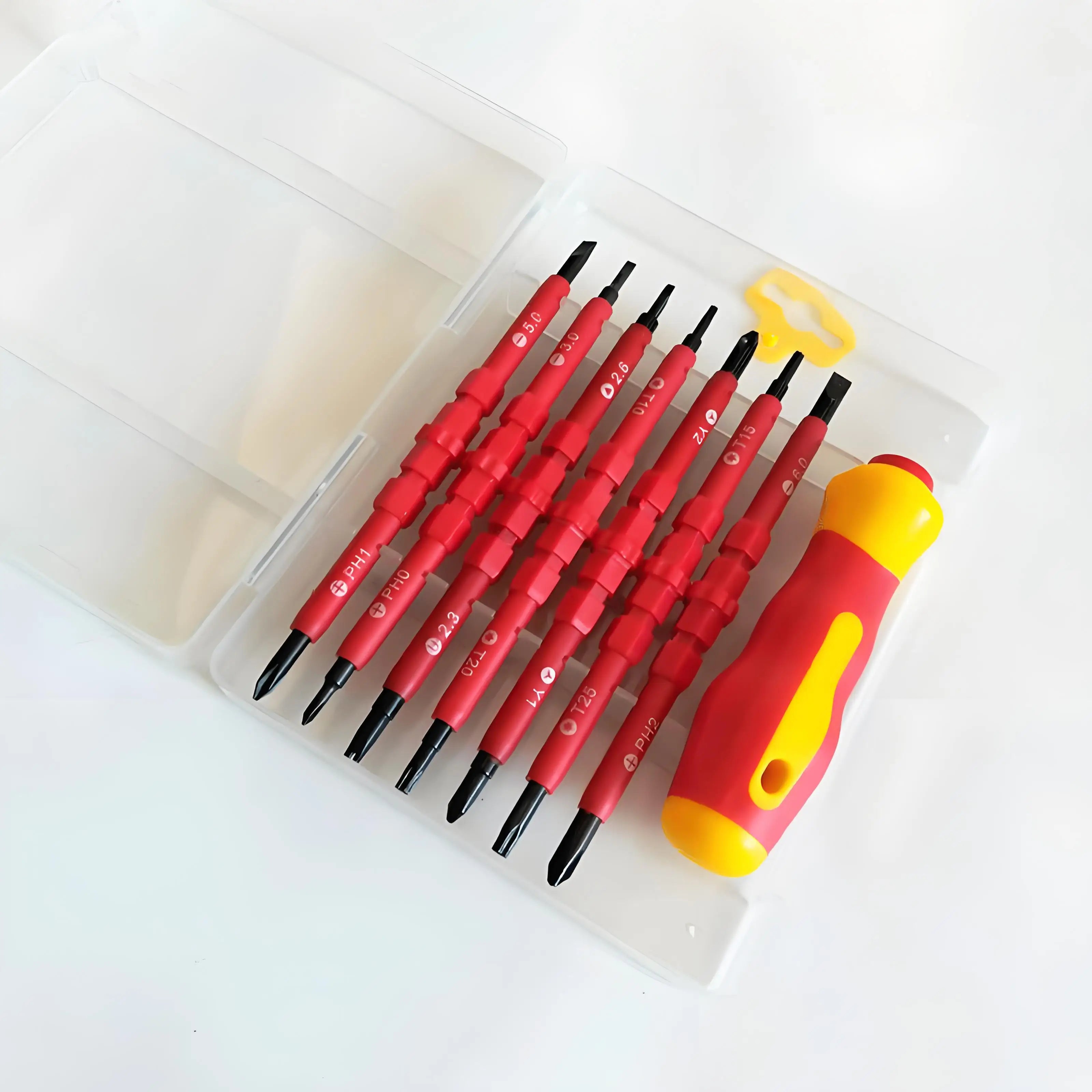 15 in 1 Chrome Vanadium Steel Insulated Screwdriver Set  Double Headed Screwdriver Electrician Repair Manual Screwdriver Set