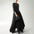 Custom Black Ball Gown Floor-Length Vintage Modest Women's Evening Party Dress 2023 French Personality Design High-end Thin Lady