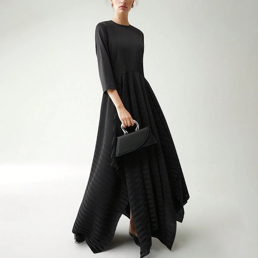 Custom Black Ball Gown Floor-Length Vintage Modest Women's Evening Party Dress 2023 French Personality Design High-end Thin Lady