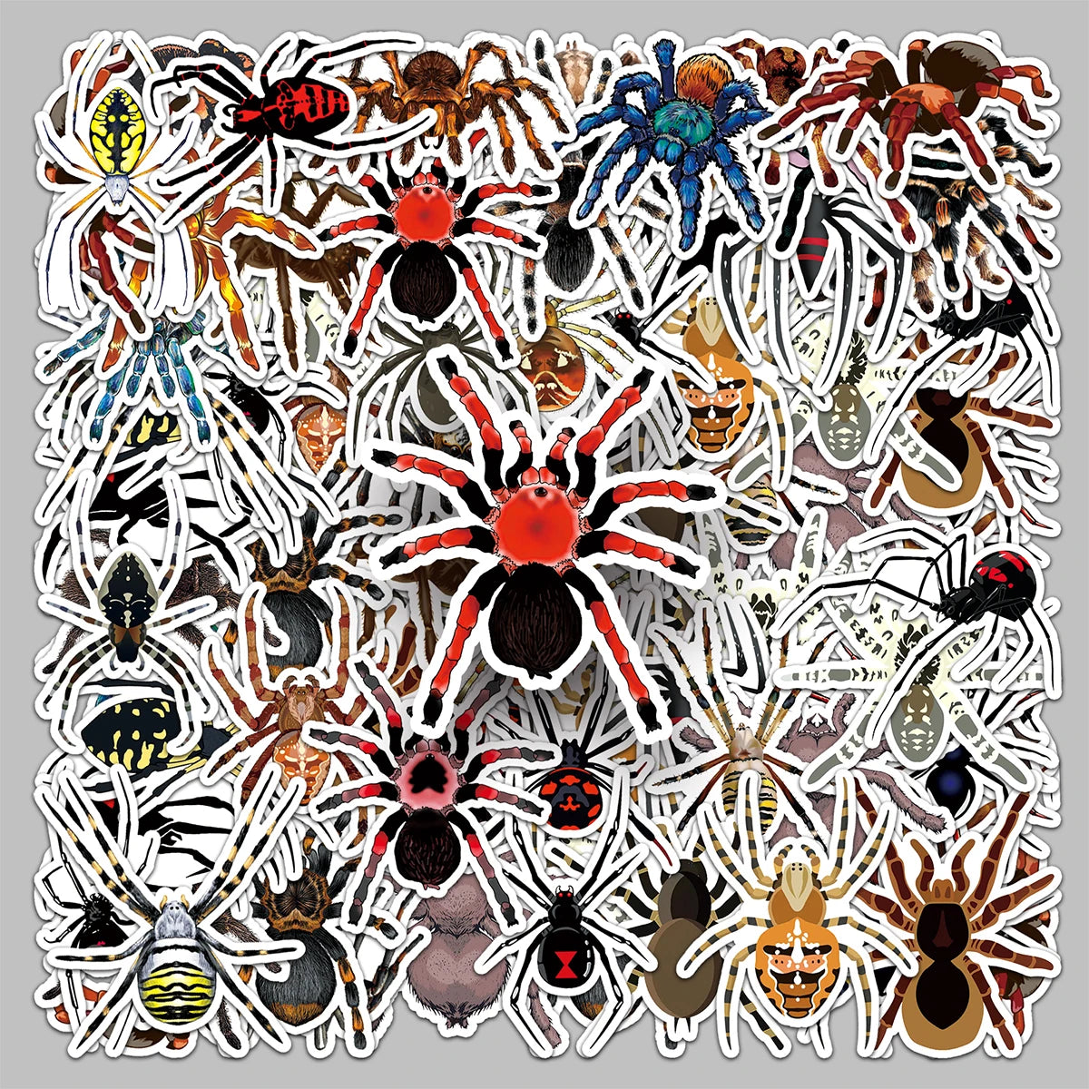 50pcs Factory-sent Toy Stickers Cool Die-cut Custom Self-adhesive Animal Decoration Spider Stickers