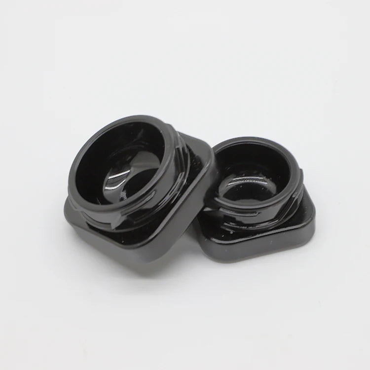 Square Black 5ml Glass Jars and CR Lid Concentrate Cube Flower Container Smell Proof Glass Packing
