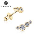 GRA Certificate D0.16CT Bezel D Color Moissanite Earring Piercing Studs 100% 925 Silver Climber Earrings for Women