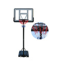 Portable Basketball System with Gray PE Backboard Adjustable Rim Height 2.45-3.05m Indoor/Outdoor Use