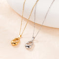 Wholesale French Minimalist Stainless Steel 18k Gold Plated Hollow Geometric Water Drop Necklaces Women