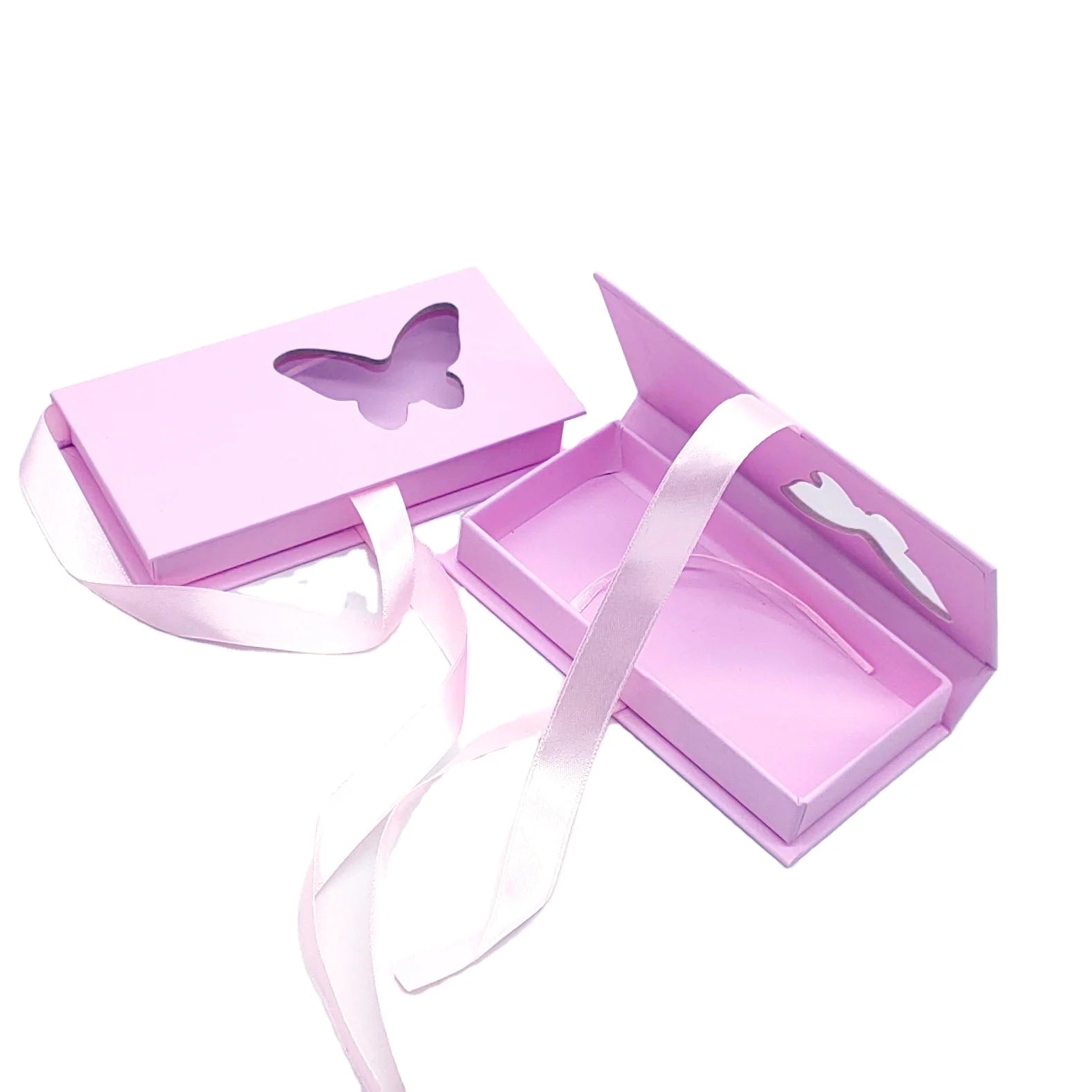 FX-P106 Butterfly Pink False Eyelashes Package Paper Boxes Private Label for Gift Lashes Box Private Label Eyelash Packaging Box