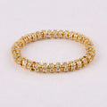 High Quality New Fashion Luxury CZ Pave Charm Stainless Steel Beads Elastic Bracelet Men Women