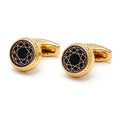 Wholesale 16mm round Gold/Rose Gold Plated Copper Metal Cufflinks Vintage Flower Design for Men's Shirts at Weddings as Gifts