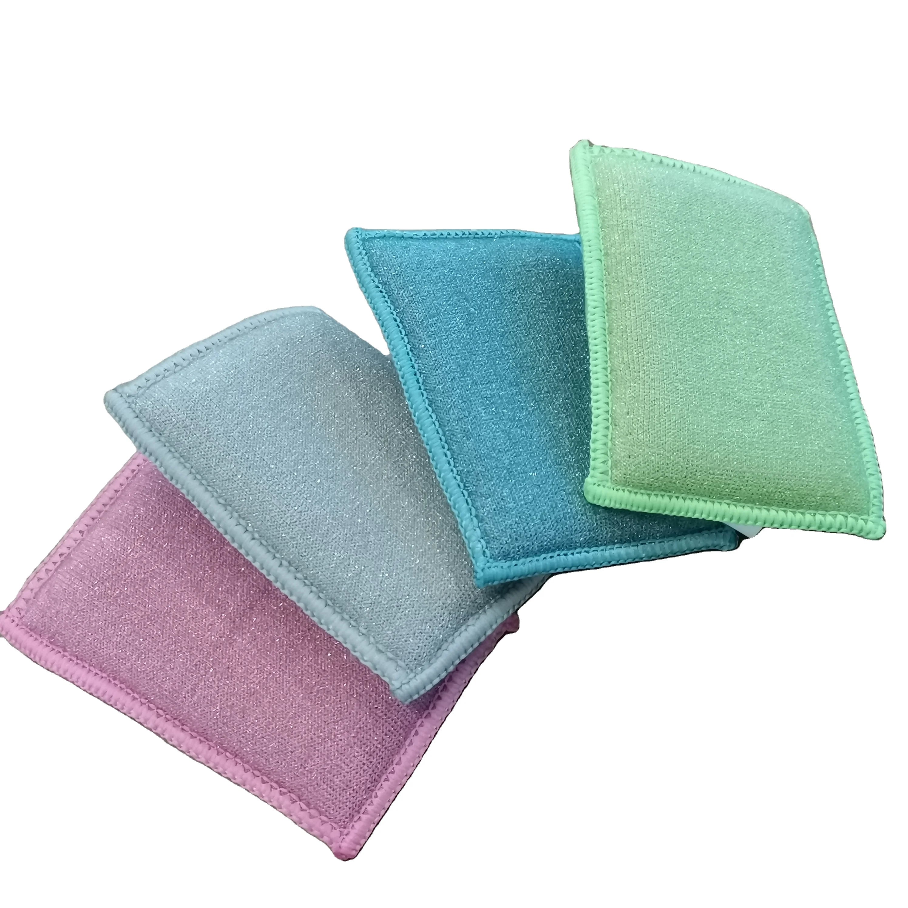 Natural Microfiber Clean Cloth Eco Material Scouring Pad Dish Non Scratch Kitchen Cleaning Sponge for Non-Stick Cookware