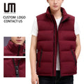 Custom Your Logo Wholesale Autumn Fashion Men Vest Sleeveless Polyester Padded Jacket Zipper Tops Waistcoats