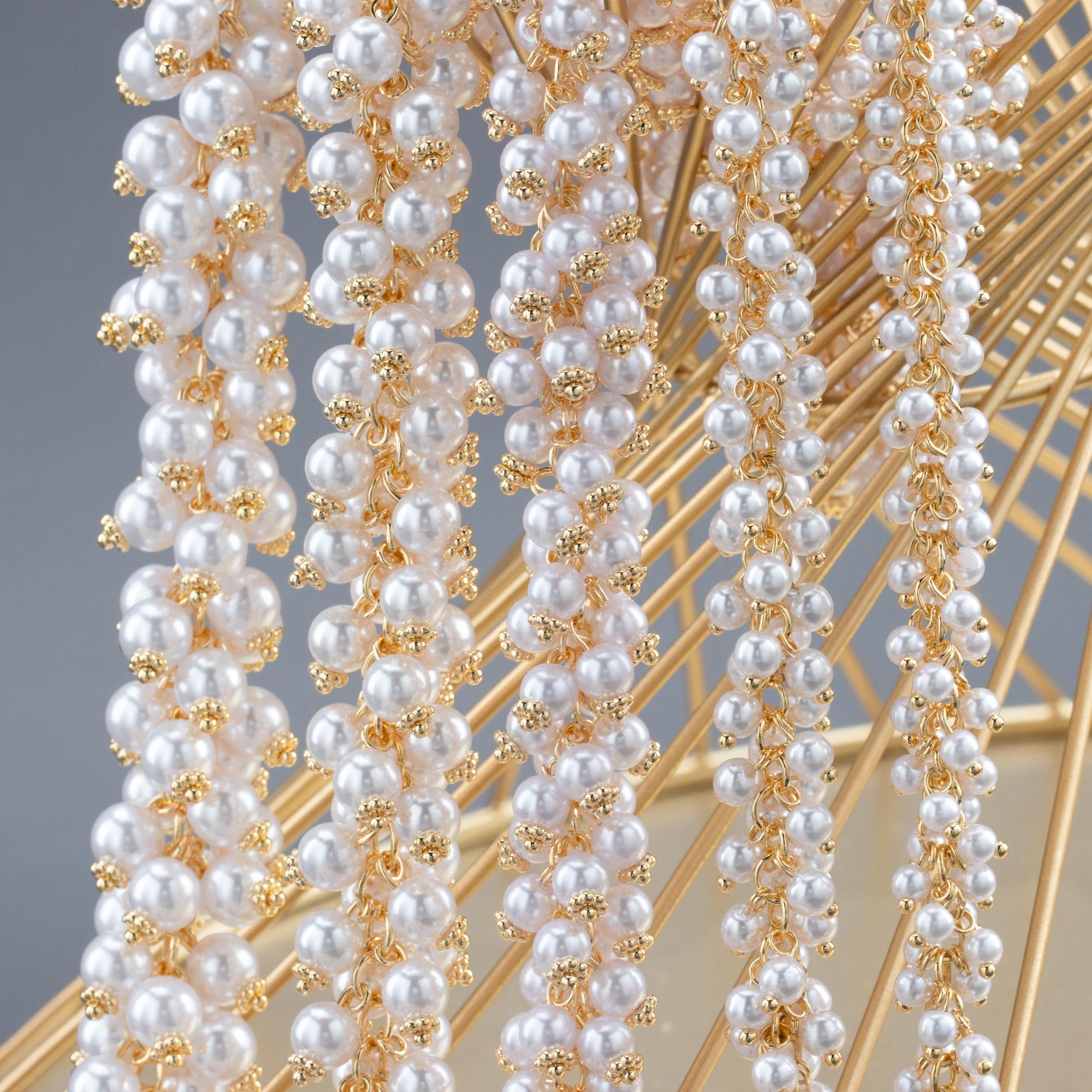 C175 50cm/lot High Quality Double Plastic Pearl Pendant Handmade  Chain for DIY Necklace & Bracelet Jewelry Making Accessories