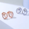 Simple Oval Shaped Zirconia Paved 925 Sterling Silver Handmade 18k Gold Plated 925 Sterling Silver Stud Earrings