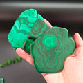 Natural Malachite Slabs Crystal Raw Stone Gemstone Slab Polished Irregular Size Malachite Rough Slices for Healing