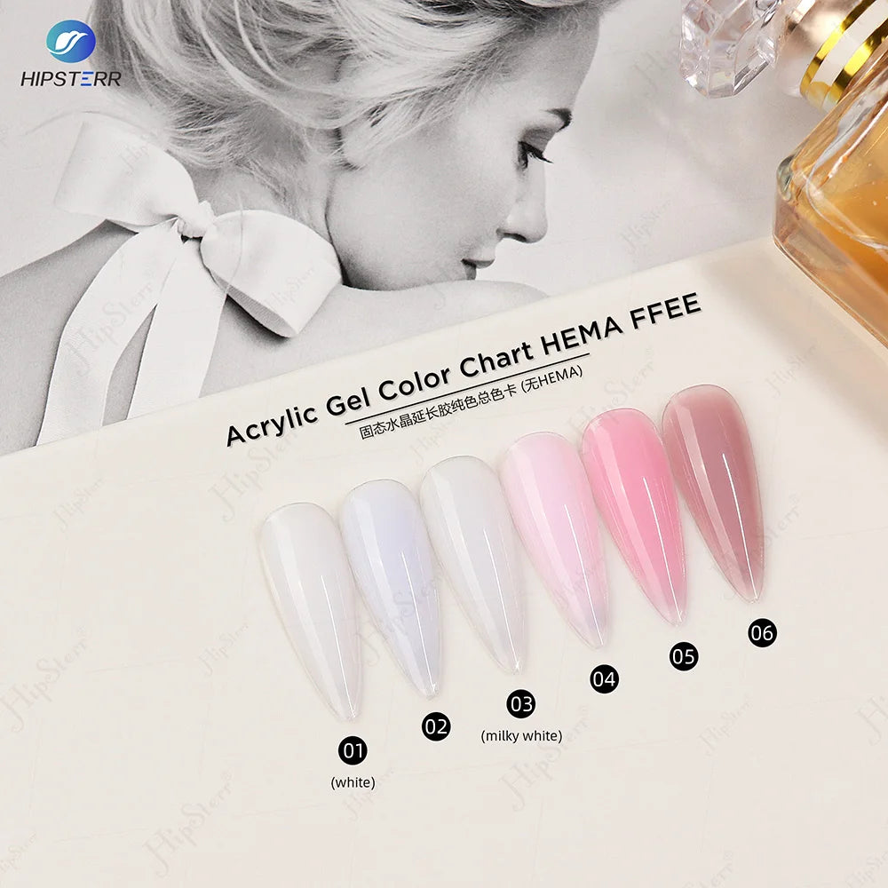 New Arrivals OEM Private Label pink Hard Gel Acryl UV LED Gel for Nail Extension Poly Nail Gel 54 Colors Nude Nail  Polygels