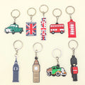 Wholesale British Keychain Custom PVC London Bus and Big Ben Charm for Travel Souvenirs and Promotional Keychains