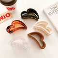 Korean Women Love Heart Shape Hair Clips Accessories Acrylic Bright Hair Claw for Long Hair