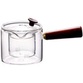 High Borosilicate Glass Boiling Tea Pot Side Handle Pot Steaming Tea Pot Side Wooden Handle 450ml