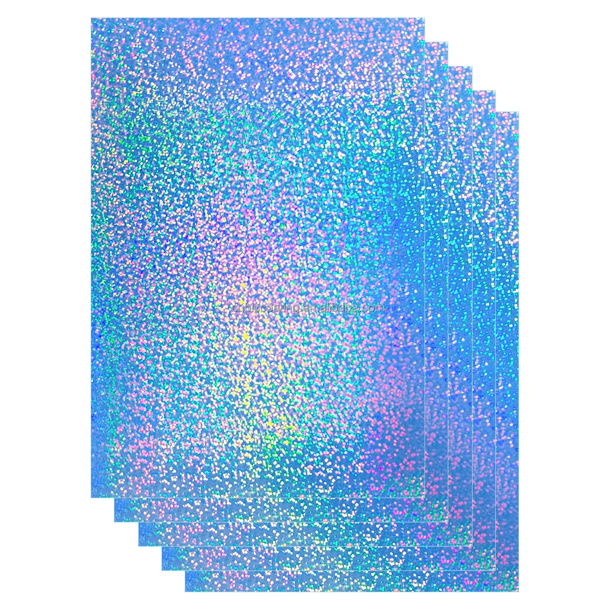 Holographic Glitter Printable Vinyl  A4 Size Waterproof Self Adhesive Glossy Rainbow Vinyl  for Laser and Inkjet Printer