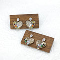 Ilona  Colored Beads Fashion Jewelry Earring Handmade Vintage Stud Earrings for Women Heart-Shape