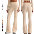 Ladies High Waist Flare Pants Fitness Workout Pant Custom Logo Solid Color Women No T Line Butt Lift Gym Yoga Pants Leggings