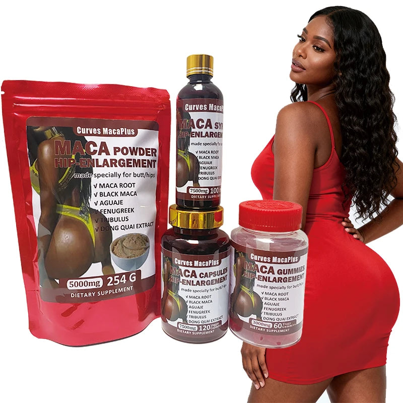 Maca Pills for Butt Hips Enlargement Ultimate Hip Booster Butt Enhancement Bigger Hip and Butt Enlargement Gummies Capsules Set