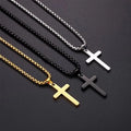 Wholesale Man Stainless Steel Cheap Western Double Layer Cross Necklace