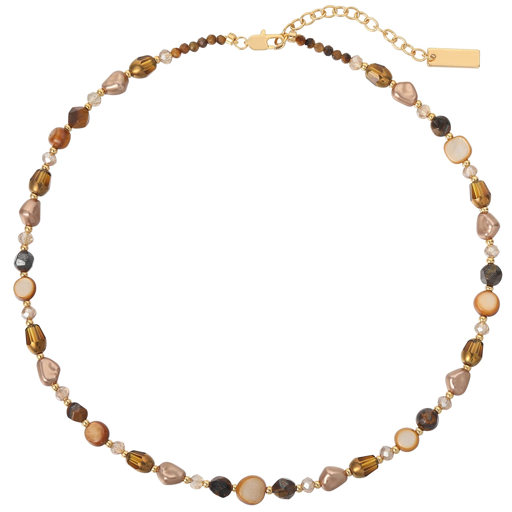 Fashion Personalized Brown Tiger's Eye Crystal Pearl Beads for Women Jewelry Factory Wholesale