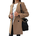 One Sale Suit Collar Long Sleeved Double Breasted Button Woolen Women Coats