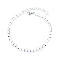 Simple Classic Personalized Activity Suture Small Square Chain 925 Sterling Silver Women's Bracelet