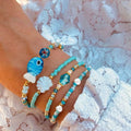 Fashion Bracelet Jewelry New Hot Selling Blue Glass Beads Fish Charms Handmade Stackable Beaded Bracelet for Women Beach Jewelry