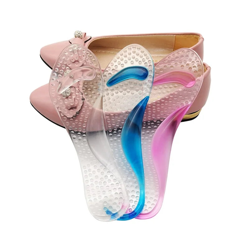 More Popular Seven-Point PU High-Heeled Arch Support Anti Slip Insoles Transparent Ladies Flat Foot Pad