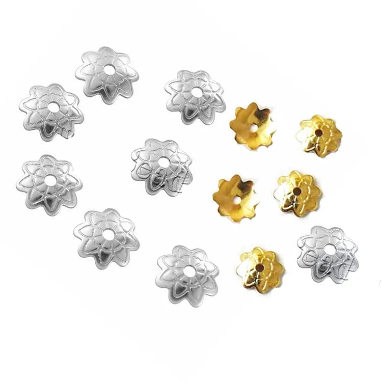 Stainless Steel Spacer Beads Silver Gold Color Flower Spacer Beads for Jewelry Making Findings