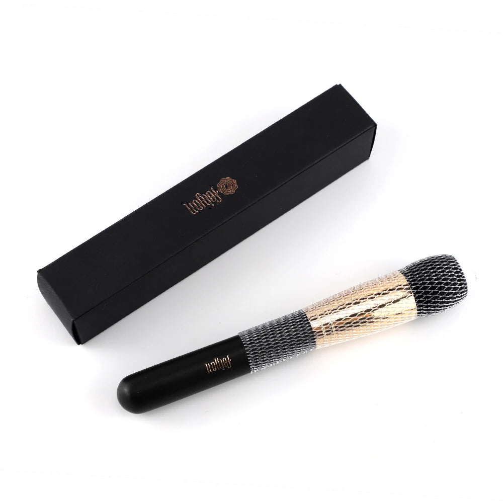 HMU Cruelty Free Wooden Handle Custom Logo Private Label Best Quality Kabuki Foundation Brush Flat Top