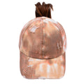 2025 Women's Sporty Sun Washed Distressed Print Cow Gross Outdoor Baseball Cap Solid Ponytail for Sunscreen
