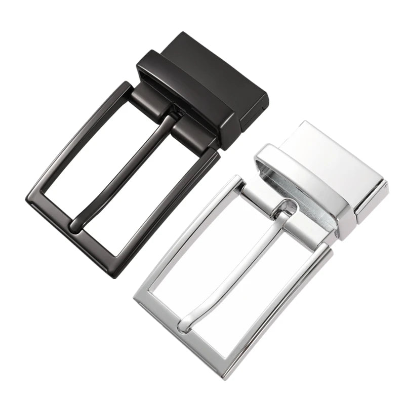 LQbelt New 35MM Pin Buckles for Belt With Holes Gun Black Color Reversible Buckle Factory Custom Logo Wholesale Stock