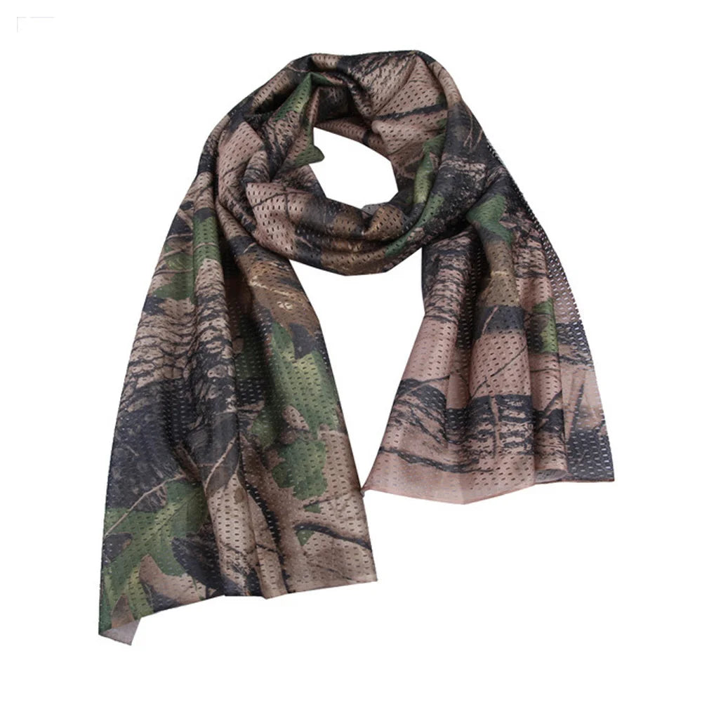 Winter Fashion Men's Long Polyester Windproof Big Mesh Fabric Desert Woodland Camo Shemagh Scarf MegaBDM