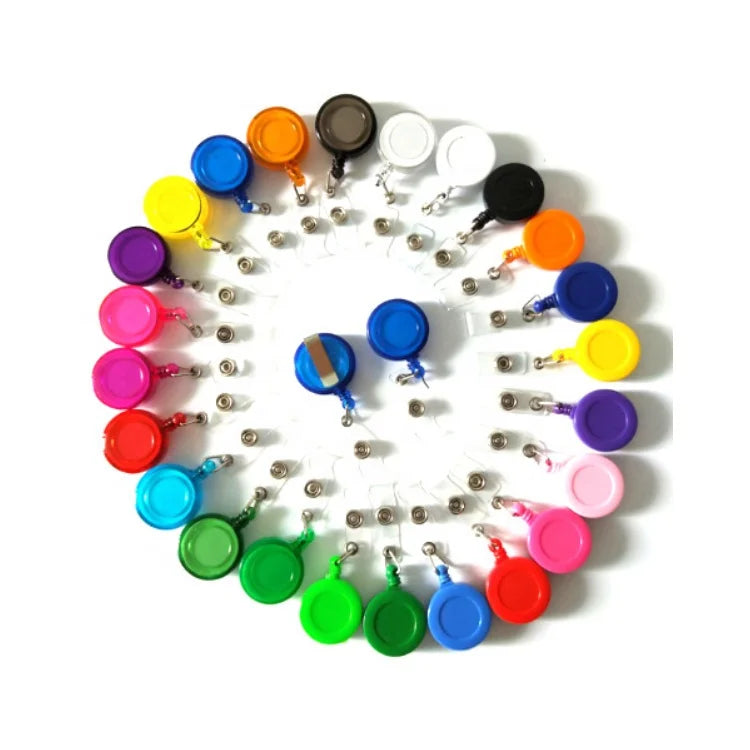 Colourful Round Shaped Plastic Retractable Badge Holder Reel Multi-Color YoYo ID Reels
