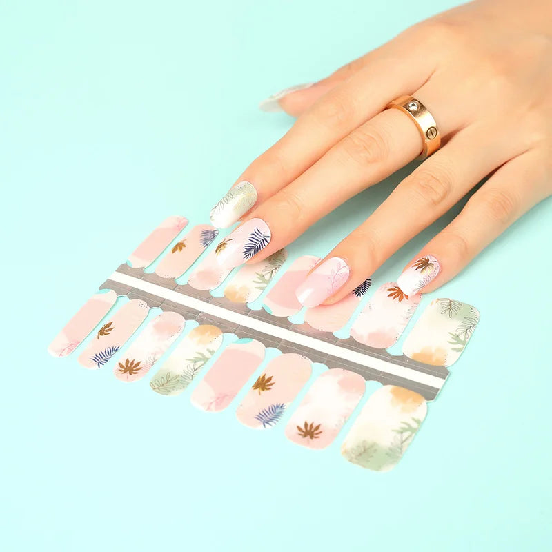 Wholesale Fashion Colorful Flower Pattern 2D/3D Nail Polish Art Stickers-Eco-friendly Easy Apply Customizable Brand HUIZI