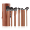 HMU Ship Fast Custom Logo 10 Piece Super Soft Synthetic Hair Vegan Brown Cosmetics Beauty Tools Make up Makeup Brush Set
