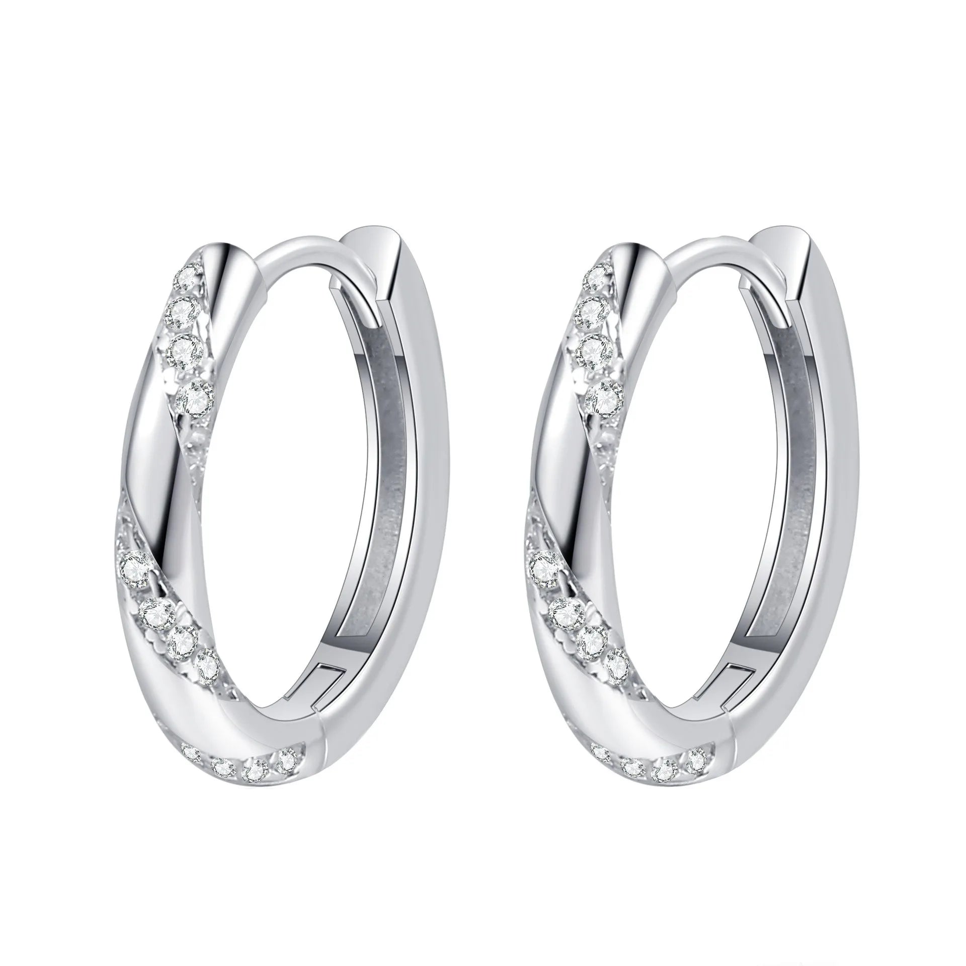 Real D Color Moissanite Earrings 925 Sterling Silver Classic Style Total 0.35Carat Moissanite Hoop Earrings for Women